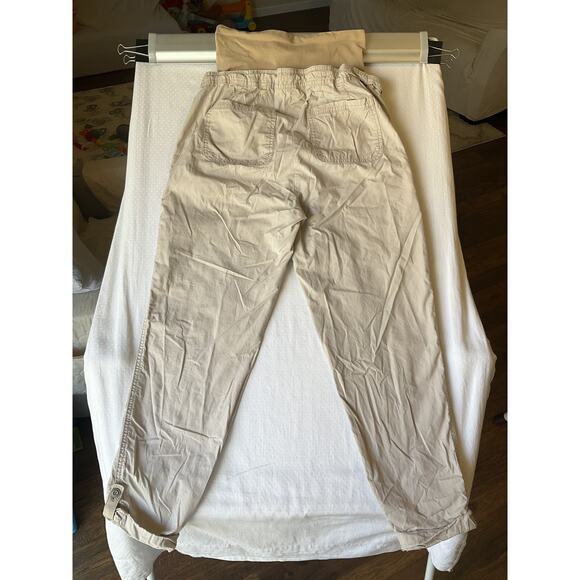 Motherhood Maternity Women Khaki Pants Size S Beige Button Drawstring 27" Inseam - Picture 10 of 10